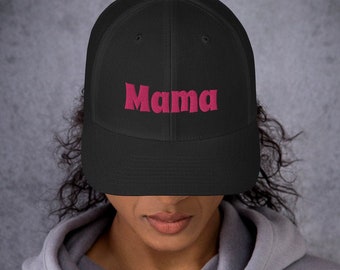 Embroidered Mama Mothers Day Trucker Hat, Embroidered Hat for Mom, Mama Gift, Moms Hat, Gift for Mothers Day