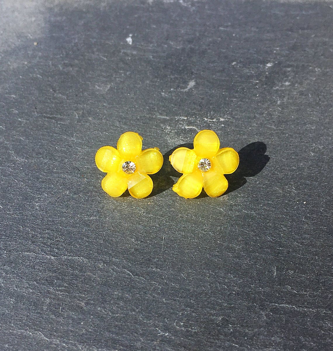 Yellow Flower Earrings Girls Yellow Earrings Girls Etsy