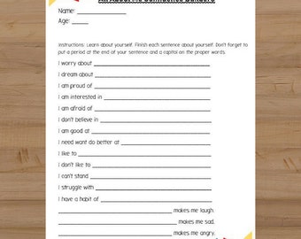 All About Me Worksheet - Confidence Builder Worksheet - New School Year Worksheet - New Student Worksheet - Confidence Building Activity