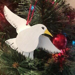 Seagull Ornament, Flying Seagull Ornament, Beach Seagull Christmas Ornament, Wood Seagull Ornament,