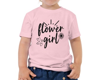 Flower Girl T Shirt, Toddler Flower Girl Shirt, Pink Flower Girl Toddler T Shirt