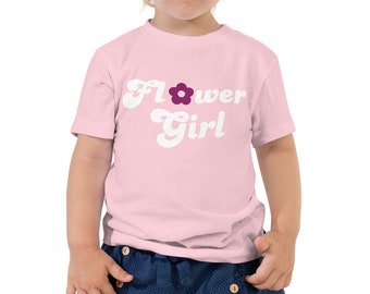 Flower Girl T Shirt, Toddler Flower Girl Shirt, Pink Flower Girl Toddler T Shirt