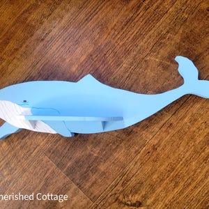 Whale Shelf, Decorative Whale Shelf, Blue Whale Decor, Blue Whale Shelf, Ocean Nursery, Whale Lover Gift