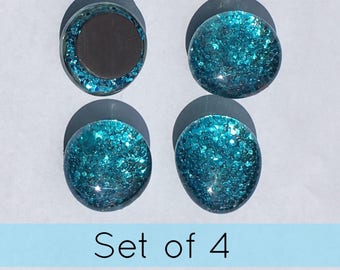 Aqua Blue Sparkle Magnets, Bright Blue Glitter Magnets, Sparkling Blue Magnets, Blue Glitter Magnets, Bright Blue Magnets