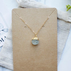 14k Gold Aquamarine Necklace, March Birthstone, Birthday Gift, Aquamarine Jewelry, Summer Jewelry, Beach Jewelry, Spring Outfit, Layering