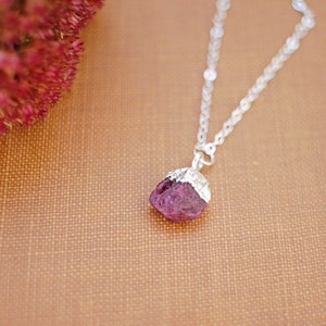 RUBY July Birthstone Necklace Sterling Silver Pendant Necklace Crystal Custom Birthstone Gift for Mom Family Necklace Stocking Stuffer Yoga