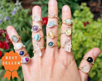 925 Sterling Silver Natural Gemstone Ring Stackable Silver Gemstone Ring-H713