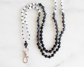 Cordón, Cordón para maestros, Collar con cordón, Cordón Mala, Regalo para maestros, Cordón de trabajo, Anudado a mano, Cordón con cuentas, Collar para maestros, Gema