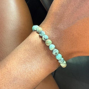 Mala Beads, Mala Bracelet, Bracelet, Jewelry, Beaded Bracelet, African Turquoise, Turquoise, Buddhist Prayer Beads, Gemstone Beaded Bracelet
