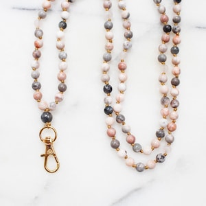 Lanyard, Beaded Lanyard, Teacher Lanyard, Boho Lanyard, Badge Holder, Id Holder, Keychain, Keychain Necklace, Lanyard Necklace, Mala Beads