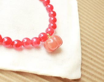 Pumpkin Charm Carnelian Beaded Bracelet Crystal Halloween Jewelry Gift Happy Halloween Charm Bracelet Pumpkin Spice Fall Jewelry Fall Gift
