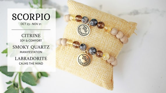 ASKRAIN Bracciale Zodiacale Donna Con Pietre Naturali E Ciondolo Costellazione - Regalo Unico Per Compleanno (Gemelli, Vergine, Ecc.) Con Biglietto D'Auguri