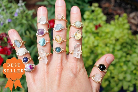 Pink Faux crystal gem silver ring
