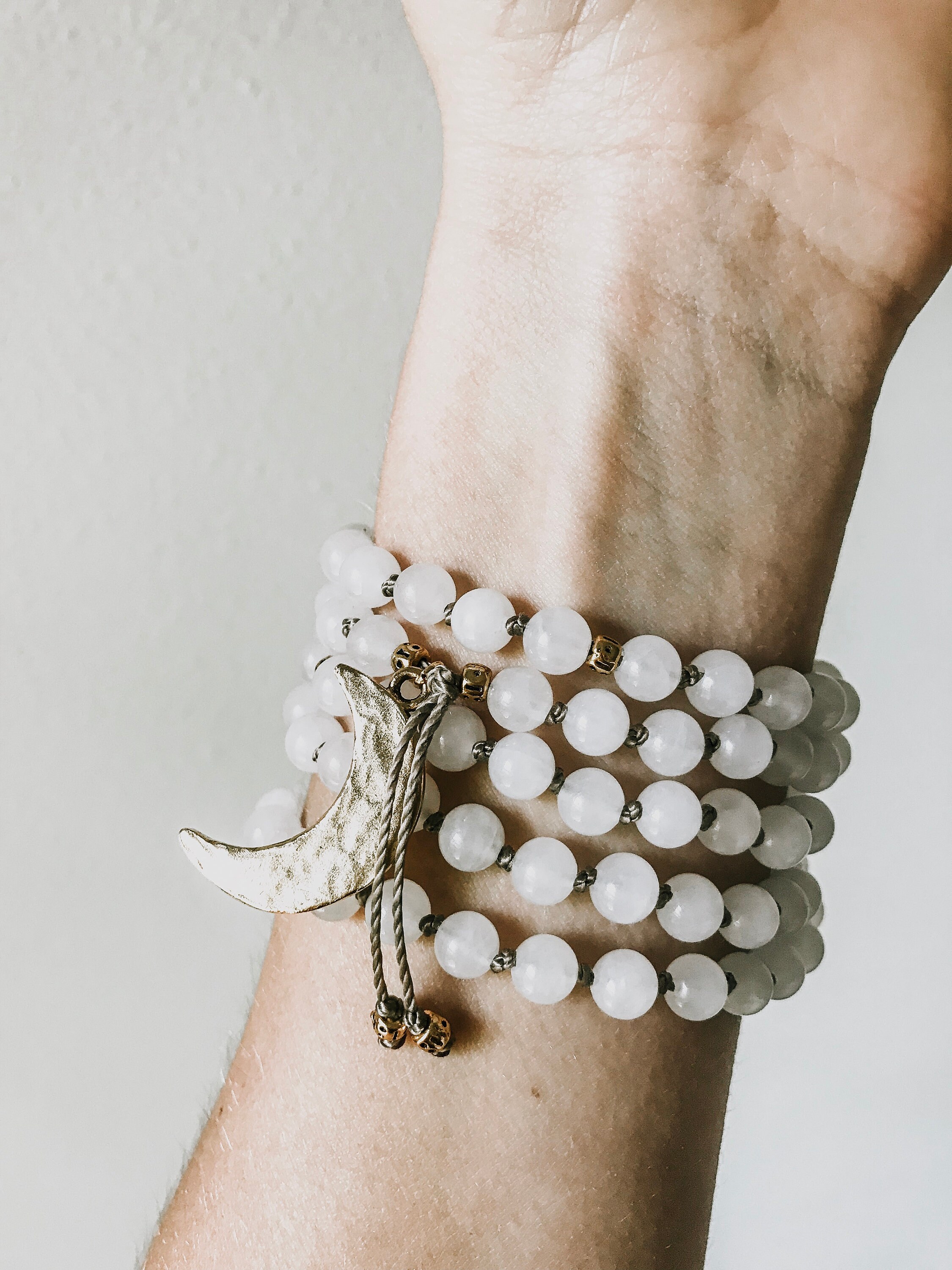 THE LUNA - Moon Goddess Mala / Tassel Necklace / Yoga Jewelry / Gemstone Mala / Mala Prayer Beads / Yoga Gift / Birthday Gift / Hand Knotted