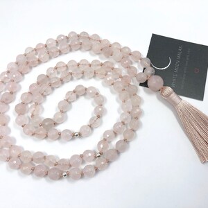 Raw Crystal Necklace Crystal Necklace Mala Quartz Necklace Mala Beads Tassel Garland Mala Necklace Gift For Her Bridesmaid gift