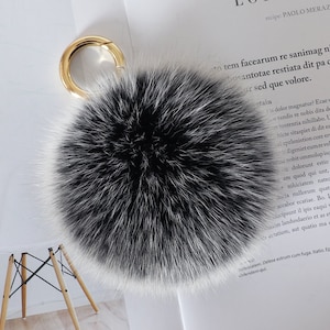 Nice Ball Key chains Cute ball bag charm,Customize keychain, keyring purse charm cute chic frosty grey
