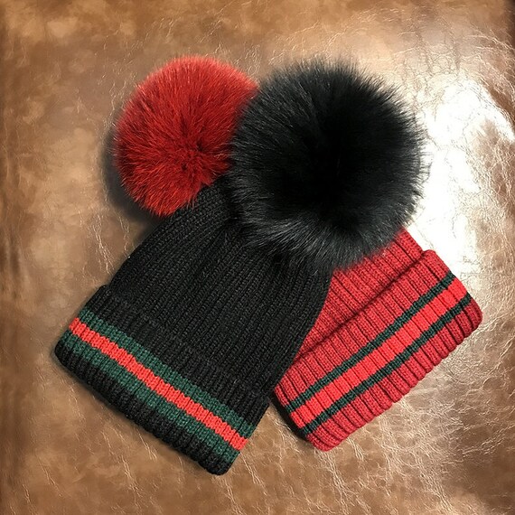 Nice Cotton Hat With Big Fox Fur Ball 
