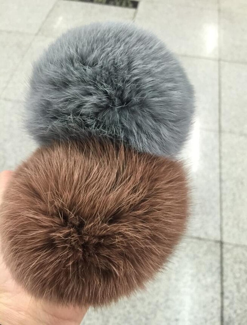 Coffee Brown Pom poms Real Fur Keychains Fluffy Bag Charm Etsy