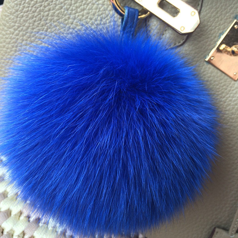 Big Big Pink Ball Keychain Cute Purse Charm Keyring Leather Strap Gold ...
