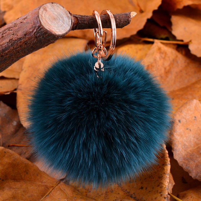 Faux Fur Pom-pom KeyChain Bag Charm Fluffy Cute Ball Keyring Pendant Dangle 