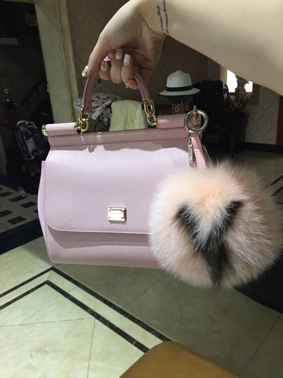 fur purse charm
