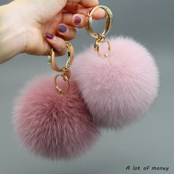 jewellery.pendent Ballerina charm keyring fluffy faux pompom for handbag keys 