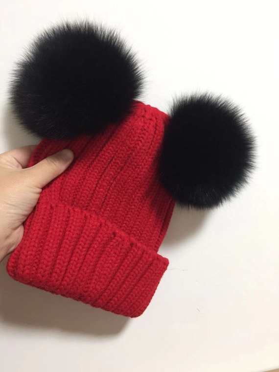 Fox Puffs Double Balls Hat Children 