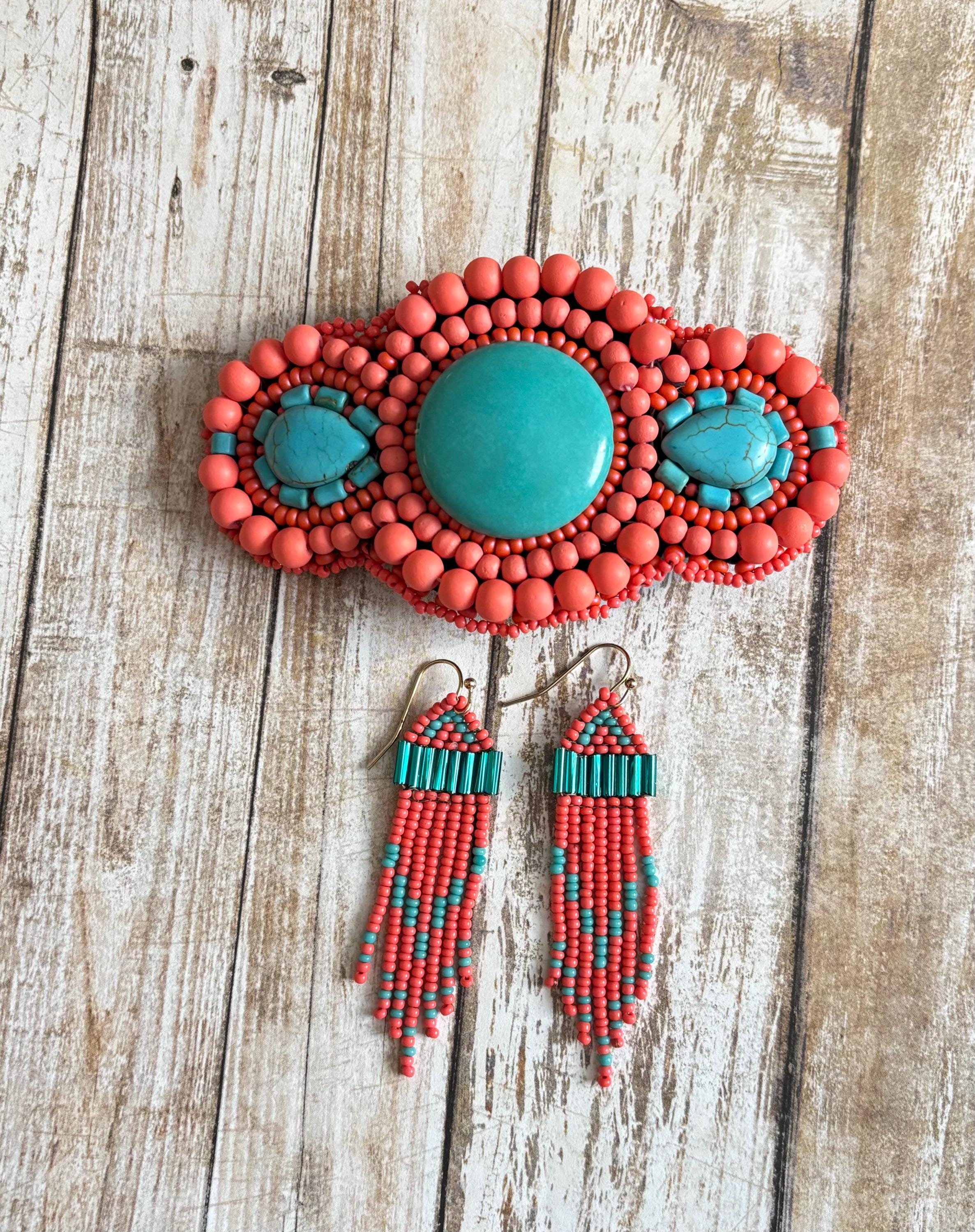 Coral Beads Hair Clip - Etsy