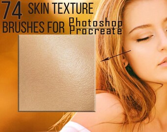 74 Photoshop Procreate Skin Texture Brushes / Freckles Brush / Skin Brush / Leather Brush / Leather Texture Brush / Painting Skin Brushes