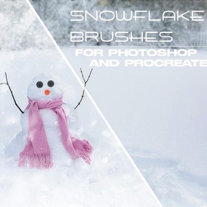 Snowflake Brushes Set / Set of 18 Photoshop and Procreate Snowflake Brushes / Snowflakes Photoshop Brushes / Digital Snow Christmas Brush PS