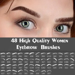 48 Women Eyebrow Photoshop and Procreate Brushes / Eyebrows Brushes / Women Eyebrows Brush / Eyebrows Procreate and Photoshop Brushes Set