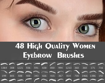 48 Women Eyebrow Photoshop and Procreate Brushes / Eyebrows Brushes / Women Eyebrows Brush / Eyebrows Procreate and Photoshop Brushes Set
