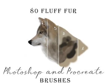 Animal fur and fluff brushes for Photoshop and Procreate / Set of brushes for painters / Fur brushes Procreate / Fluff fur brushes photoshop