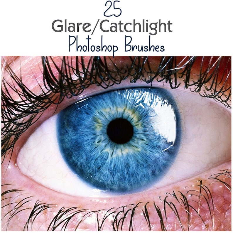 25 Catchlight Photoshop and Procreate Brushes / 25 Eye Glare Brushes / Catchlight brushes / Glare brushes / Light Reflection brushes / Lens image 2