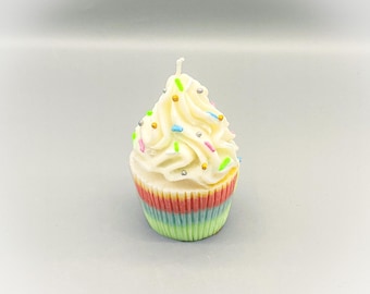 Vanilla Birthday Cake Scented Cupcake Candle – Party Favor Decor