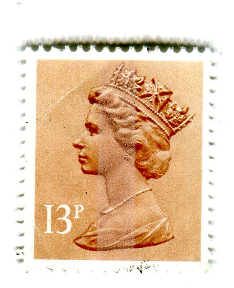 13p Pence Penny Light Brown 1984 Vintage UK GB Postage Stamps. Etsy