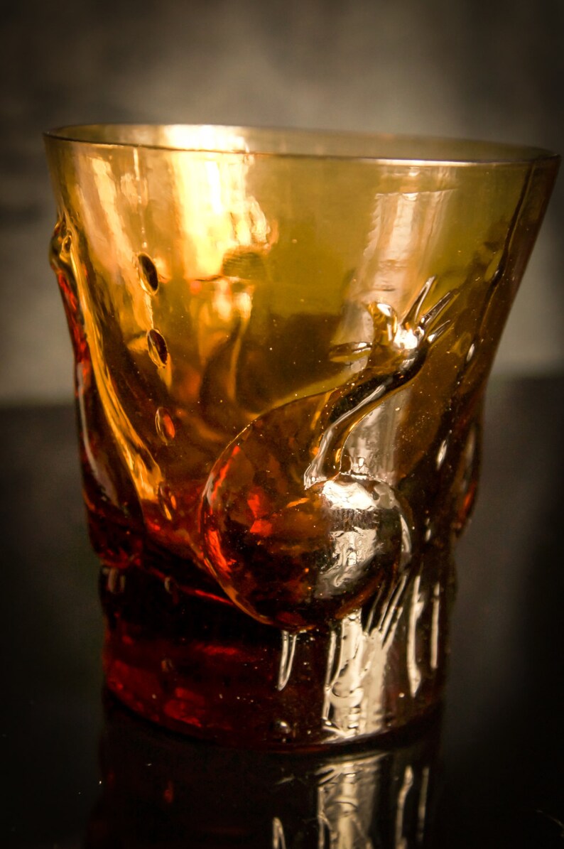 Unique Vintage Mid Century Brown Shot Glass Designed Erik Etsy