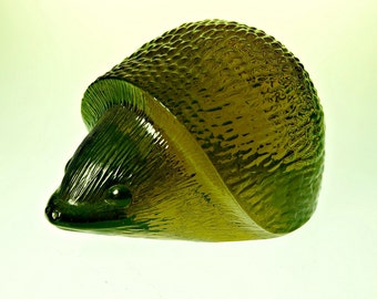 Vintage Kosta Boda Art Glass Hedgehog, Paul Hoff WWF Sculpture