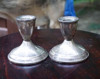Antique Duchin 925 Weighted Sterling Silver Candle Holders 372g