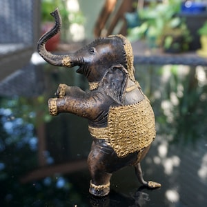 Vintage Bronze Decorated Indian Elephant