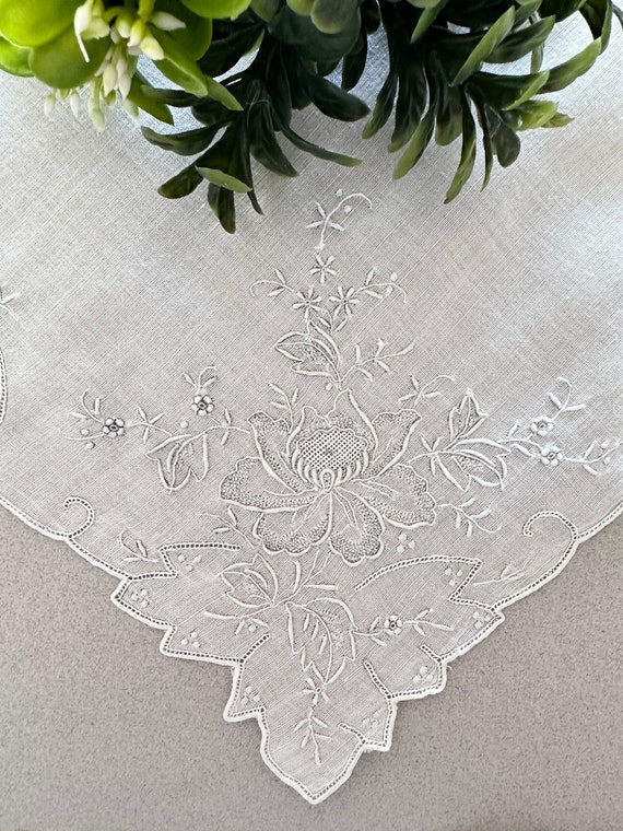 Vintage Appenzell Style Bridal Wedding Hankie Han… - image 1