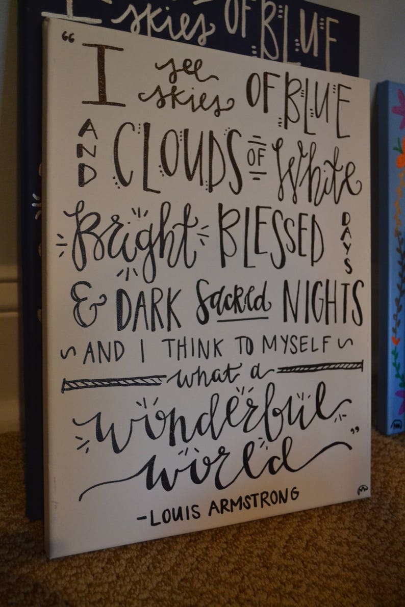 What a Wonderful World Quote Board Etsy