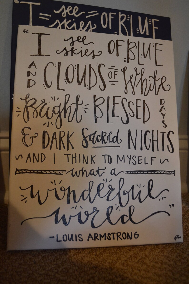 What a Wonderful World Quote Board Etsy
