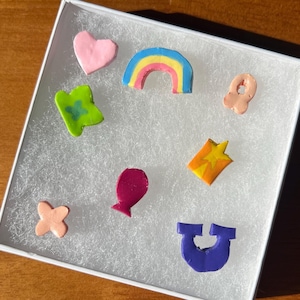 CLAY MAGNETS - LUCKYCHARMS | polymer clay, small magnets, magnet set, handmade magnets, fridge magnet set, cute clay magnets, gift ideas