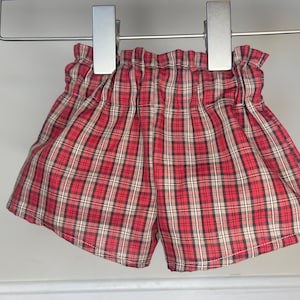 BABY BOY SHORTS - red plaid baby shorts, baby boy outfit, baby gifts, baby shower gifts, new mom, plaid baby, baby clothes, plaid shorts