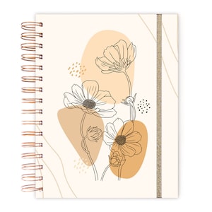 2026 Planer, Ästhetik-Tagebuch, Planer, Wochenplaner, A5 Planer, Agenda, 12-Monatsplaner, Blumenplaner, Tagebuch 2026, beige