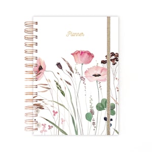 Planner 2024-2025, Planner, Weekly Planner, A4 Planner, Agenda, 2025 Diary, 12 month Planner, Plant Diary, 2024-2025 Diary, Floral Planner image 1