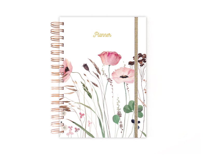 Planner 2024-2025, Planner, Weekly Planner, A4 Planner, Agenda, 2025 Diary, 12 month Planner, Plant Diary, 2024-2025 Diary, Floral Planner image 1