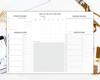 A5 Notepad - Business stationery - Planner Notepad - Weekly schedule - Desk planner - desk pad - desk calendar- A5 planner