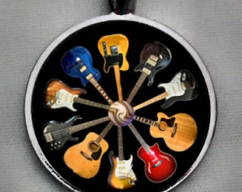 Guitar Pendant, Guitar Necklace, Guitar Necklace,  Rock and Roll Pendant, Music Lovers Pendant.